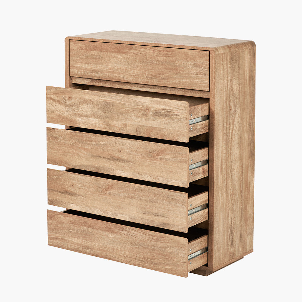 Eversley Oak Effect Veneer 5 Drawer Unit