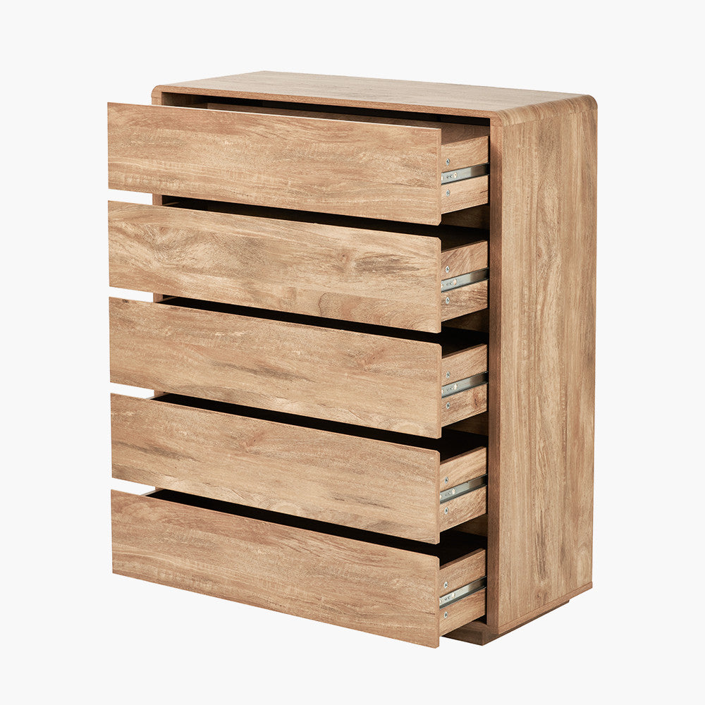 Eversley Oak Effect Veneer 5 Drawer Unit