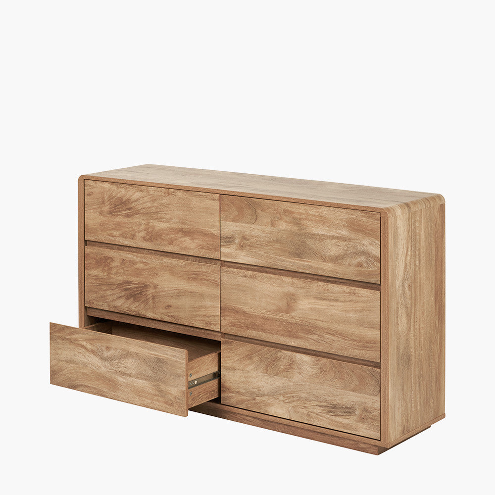 Eversley Oak Effect Veneer 6 Drawer Unit
