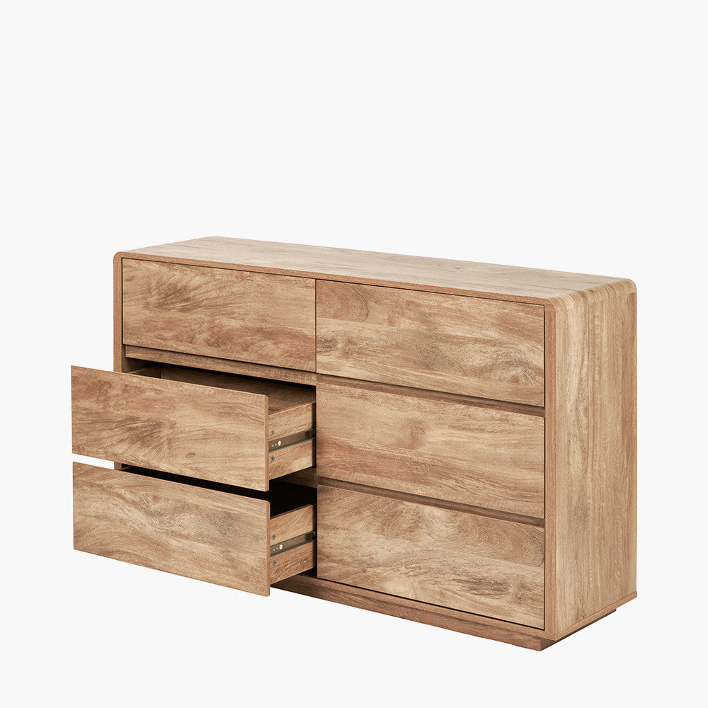 Eversley Oak Effect Veneer 6 Drawer Unit