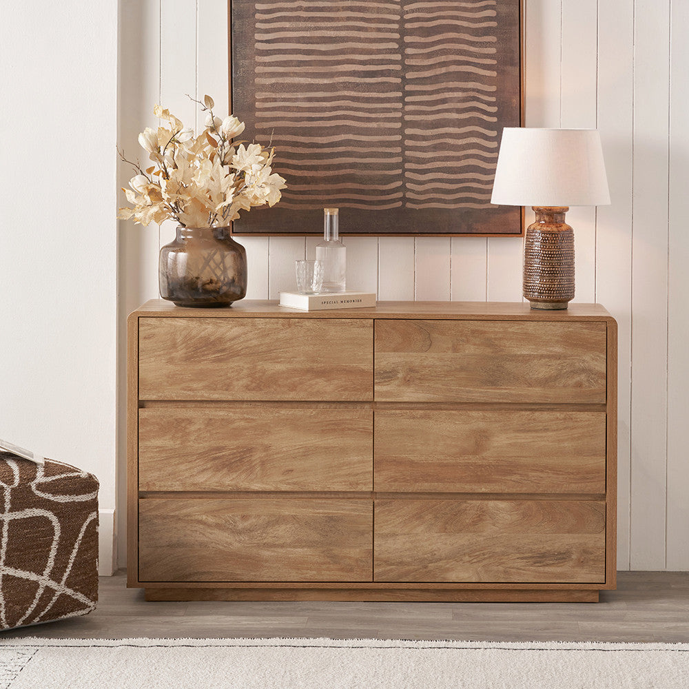 Eversley Oak Effect Veneer 6 Drawer Unit