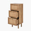 Henrik Natural Rattan 3 Drawer Tall Unit