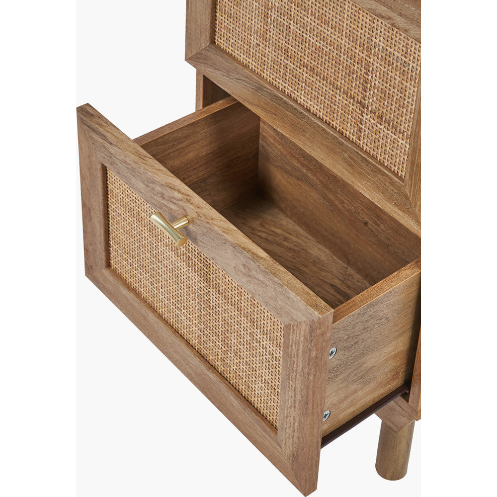 Henrik Natural Rattan 3 Drawer Tall Unit