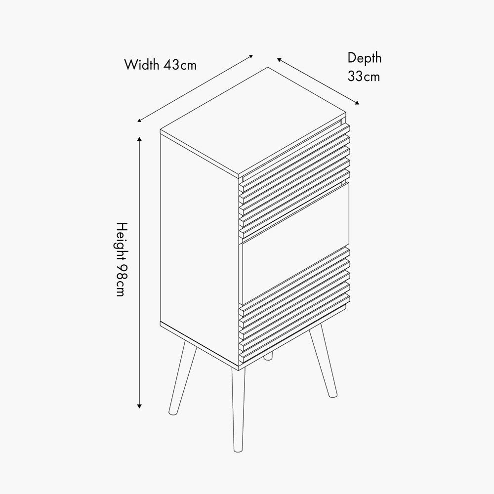 Larvik Natural Eucalyptus Wood 3 Drawer Tall Unit