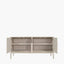 Gio White Sand Acacia Wood 4 Door Sideboard