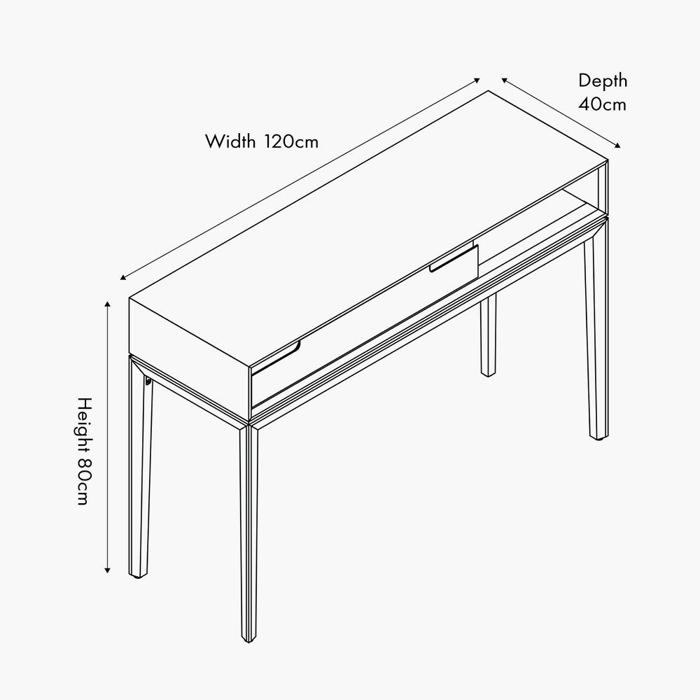Gio White Sand Acacia Wood 1 Drawer Console Table