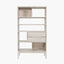 Gio White Sand Acacia Wood 2 Drawer, 7 Niche Shelf Unit