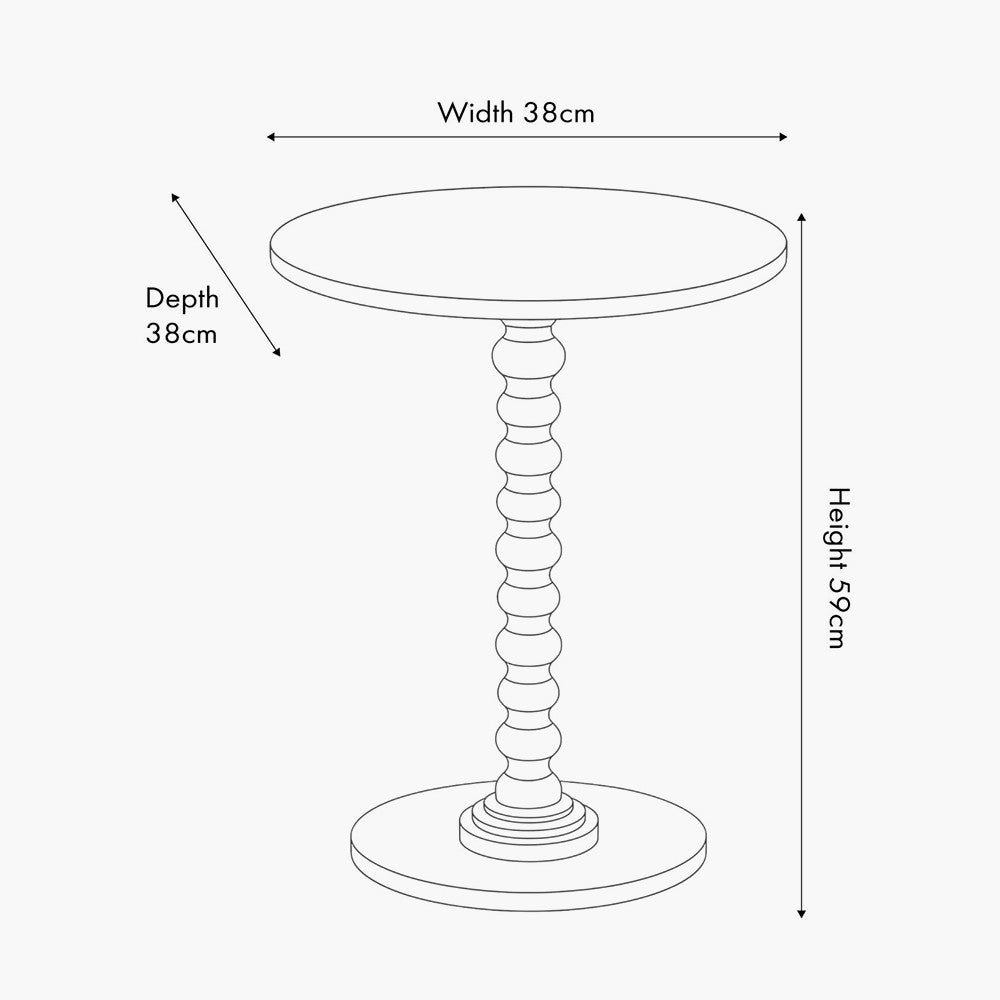 Margot Mulberry Wood Bobble Side Table