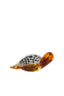 Ornament 15,5x14,5x7 cm TURTLE glass amber+white-black