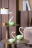 Ornament 12x7x17 cm SWAN glass green