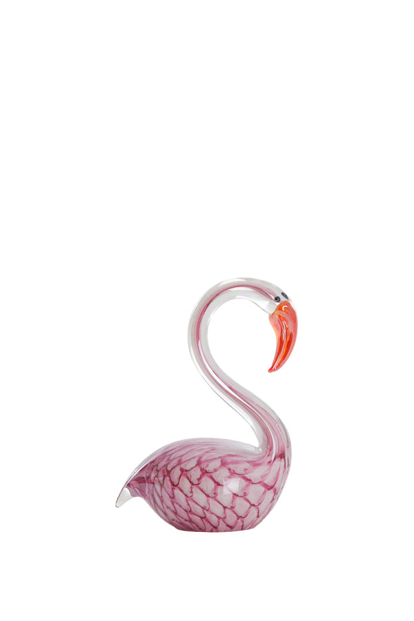Ornament 12x7x17 cm SWAN glass pink