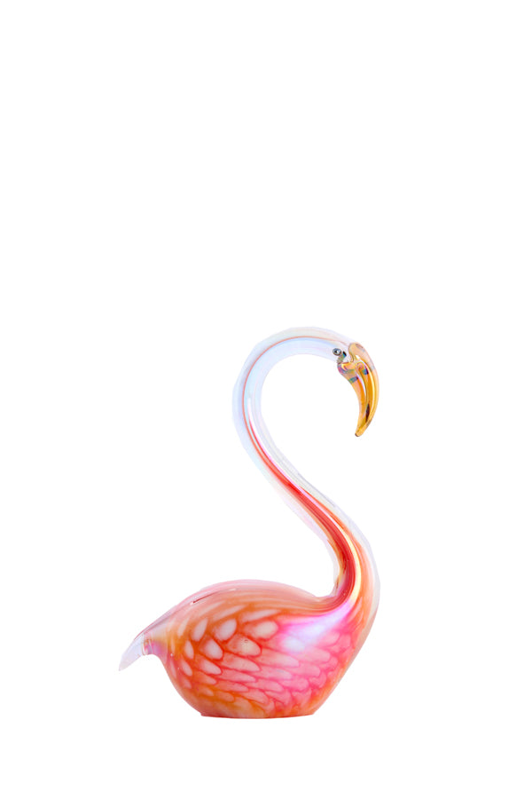Ornament 12x7x17 cm SWAN glass orange