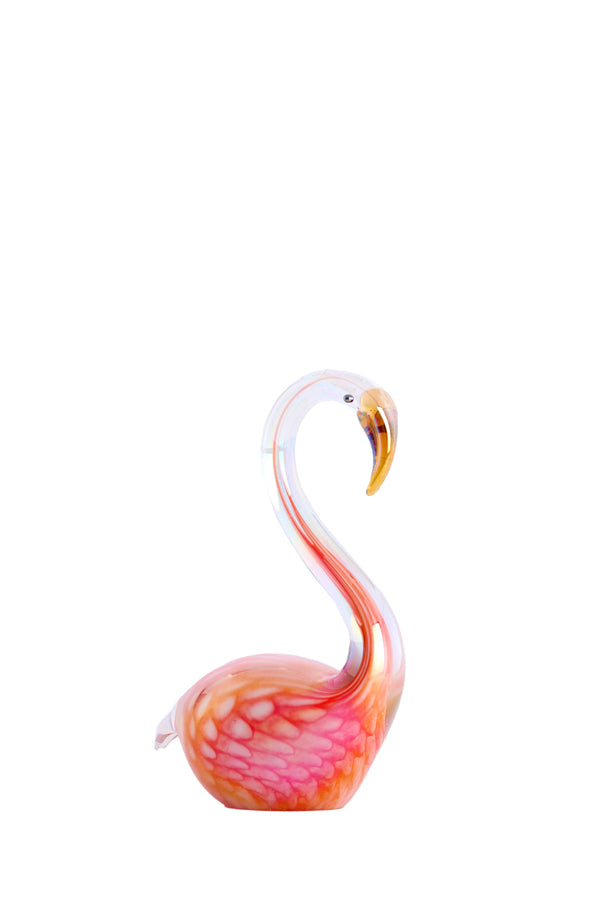 Ornament 12x7x17 cm SWAN glass orange