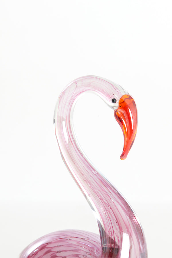 Ornament 13x8x20 cm SWAN glass pink