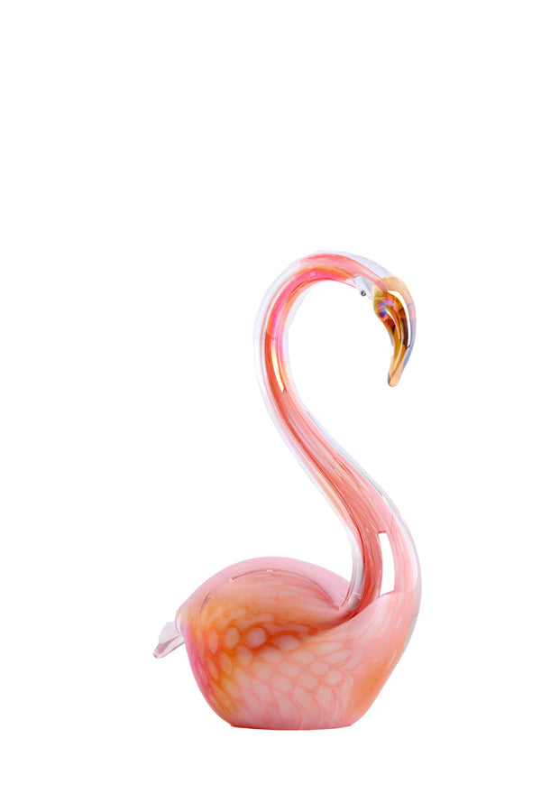 Ornament 13x8x20 cm SWAN glass orange