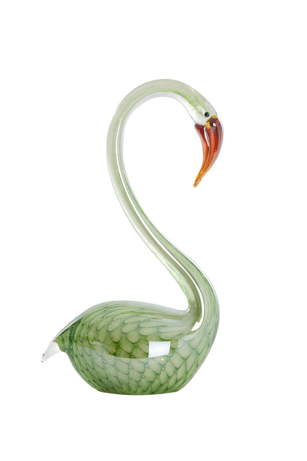 Ornament 17x9,5x29 cm SWAN glass green
