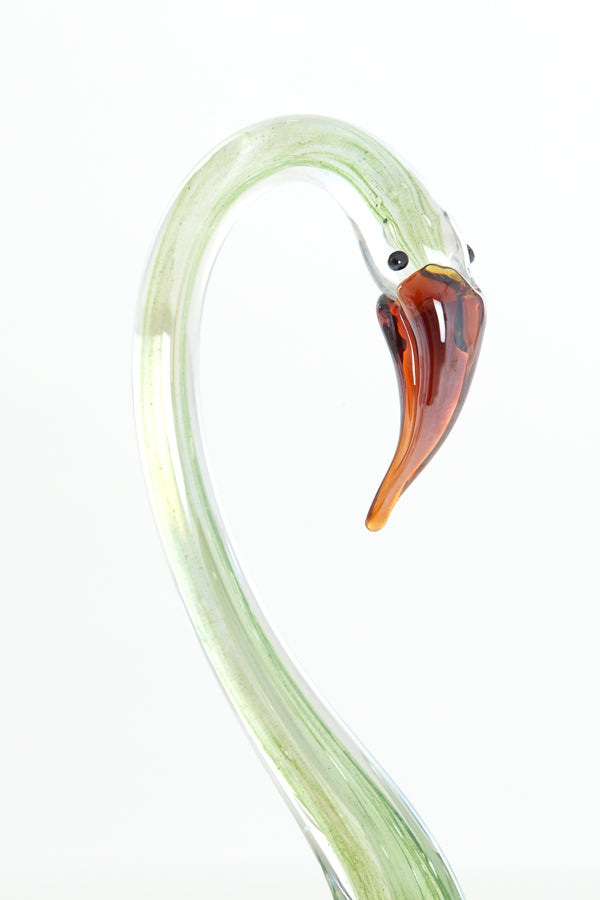 Ornament 17x9,5x29 cm SWAN glass green