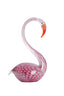 Ornament 17x9,5x29 cm SWAN glass pink