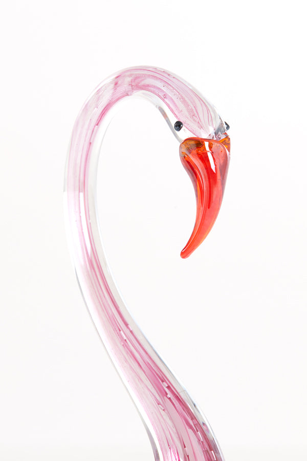 Ornament 17x9,5x29 cm SWAN glass pink