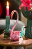 Ornament 17x9,5x29 cm SWAN glass pink