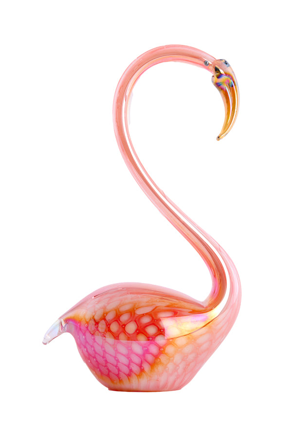 Ornament 17x9,5x29 cm SWAN glass orange