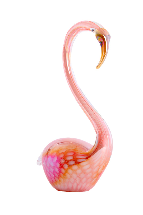 Ornament 17x9,5x29 cm SWAN glass orange