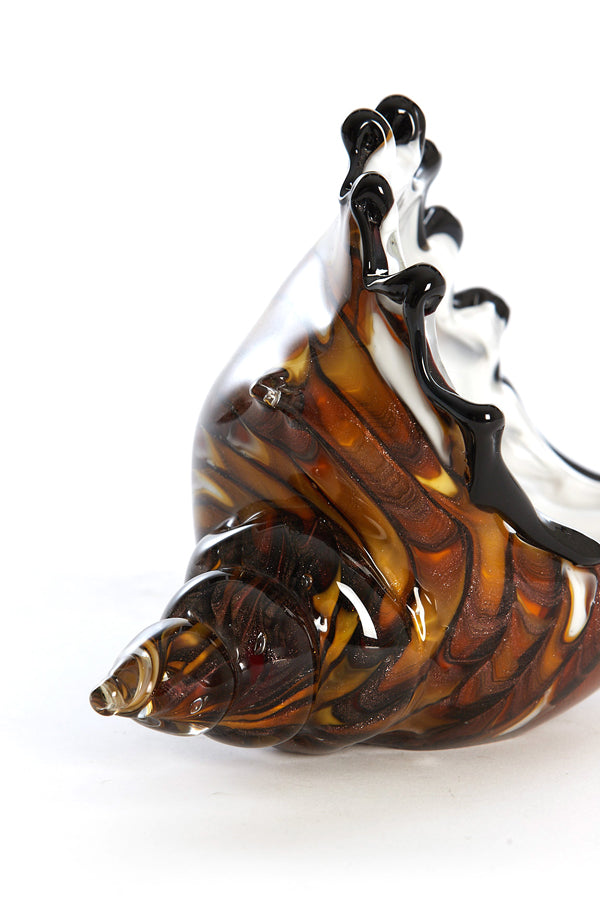 Ornament 22x10x12 cm SHELL glass brown-bronze+white