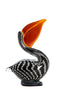 Ornament 13x7x19 cm PELICAN glass black-white+brown striped