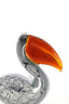 Ornament 14,5x8x15,5 cm PELICAN glass white+black marble