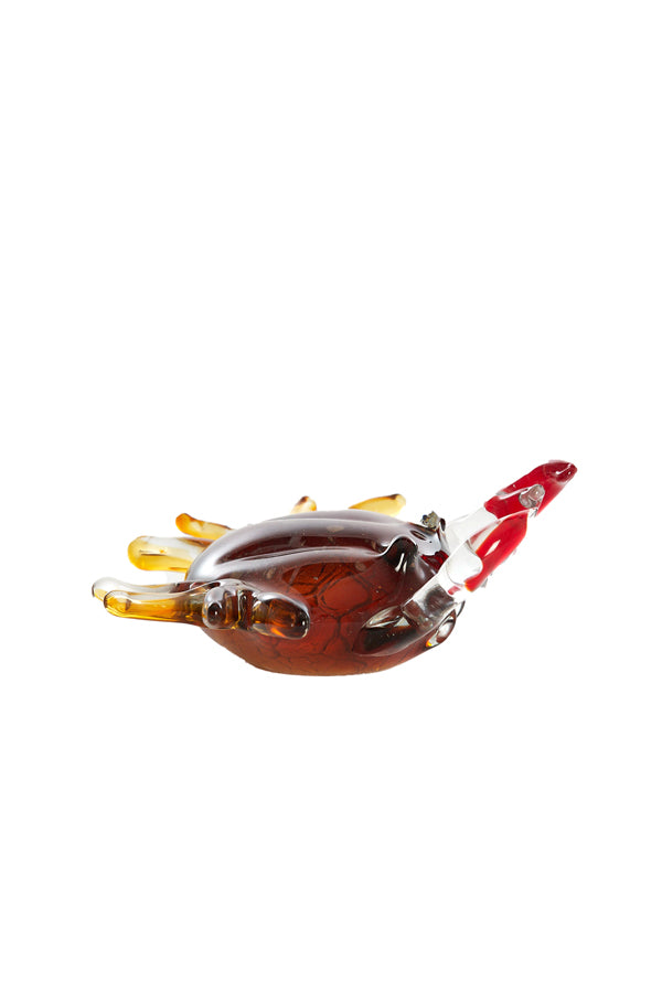 Ornament 20x5x6 cm CRAB glass brown