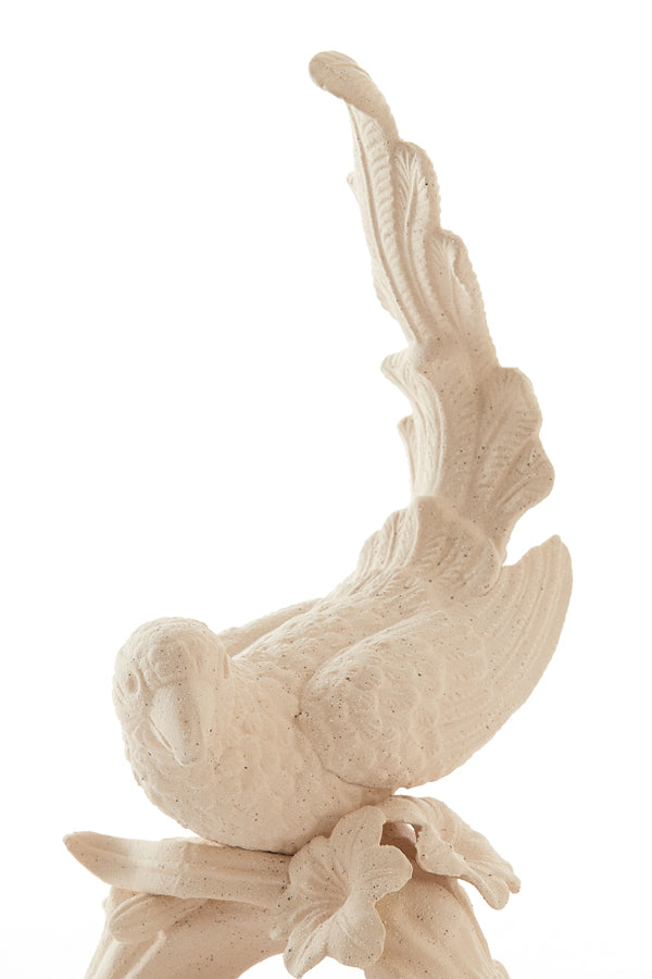 Ornament 21,5x17x35 cm BIRD ceramics matt cream