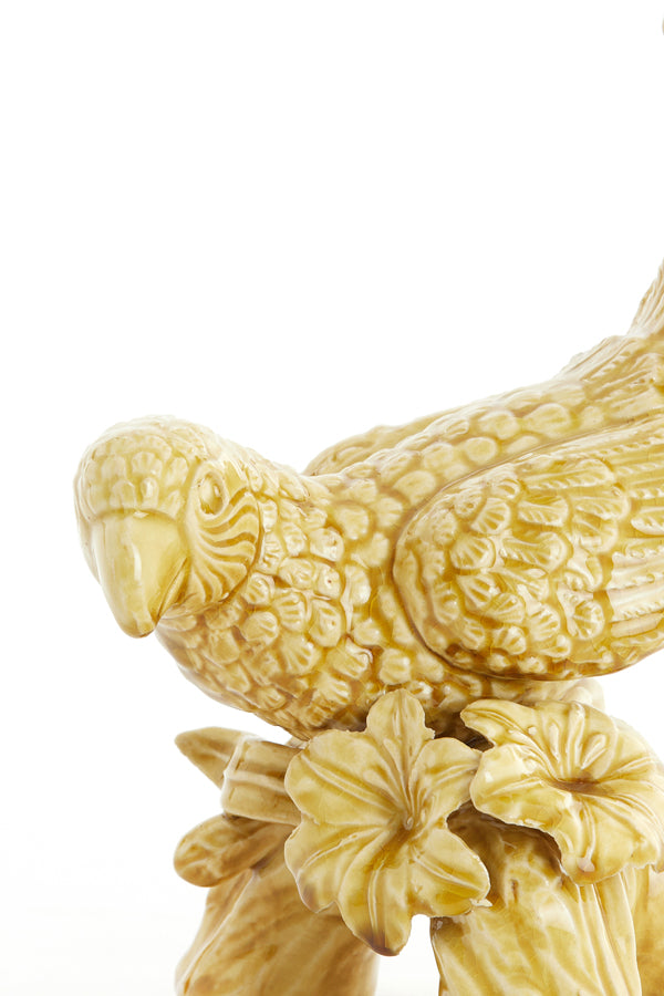 Ornament 21,5x17x35 cm BIRD ceramics ocher yellow