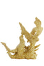 Ornament 43x21x43 cm BIRDS ceramics ocher yellow