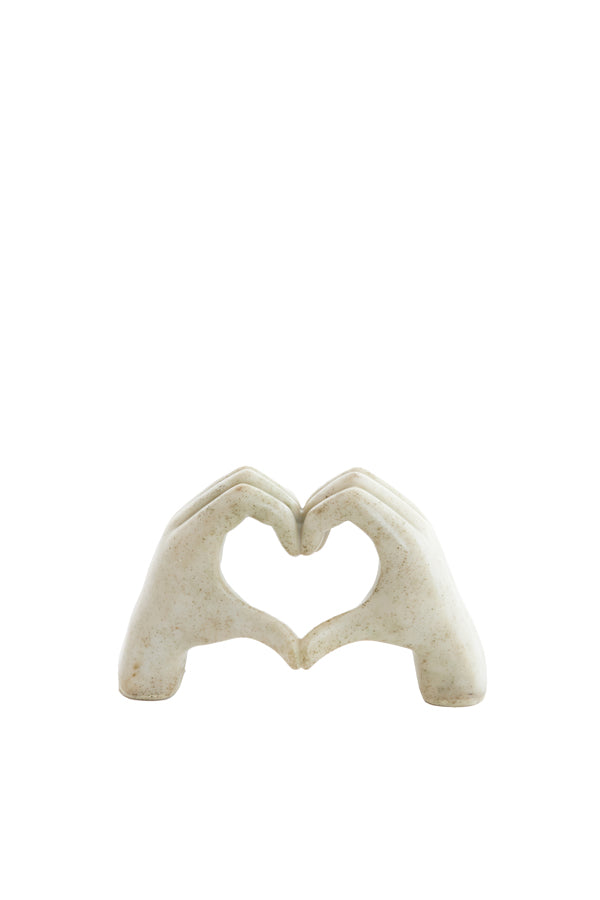 Ornament 19x8x11,5 cm HANDS taupe grey