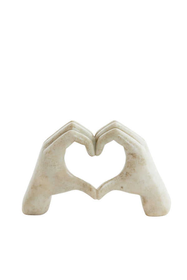 Ornament 24,5x9,5x15 cm HANDS taupe grey