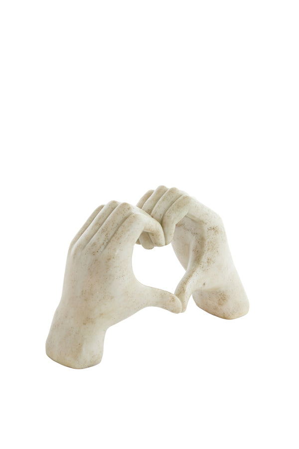 Ornament 24,5x9,5x15 cm HANDS taupe grey