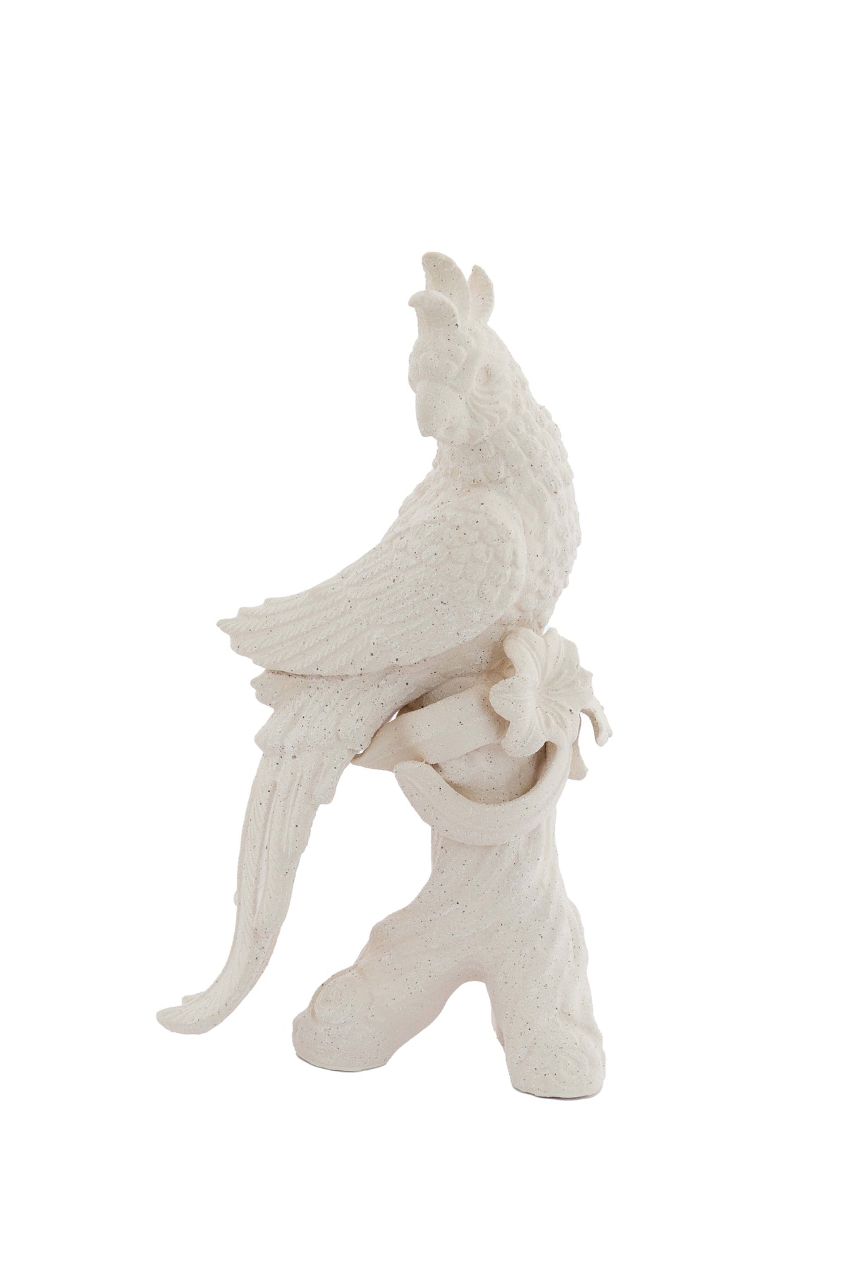 Ornament 22,5x14x39 cm BIRD ceramics matt cream