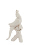 Ornament 22,5x14x39 cm BIRD ceramics matt cream