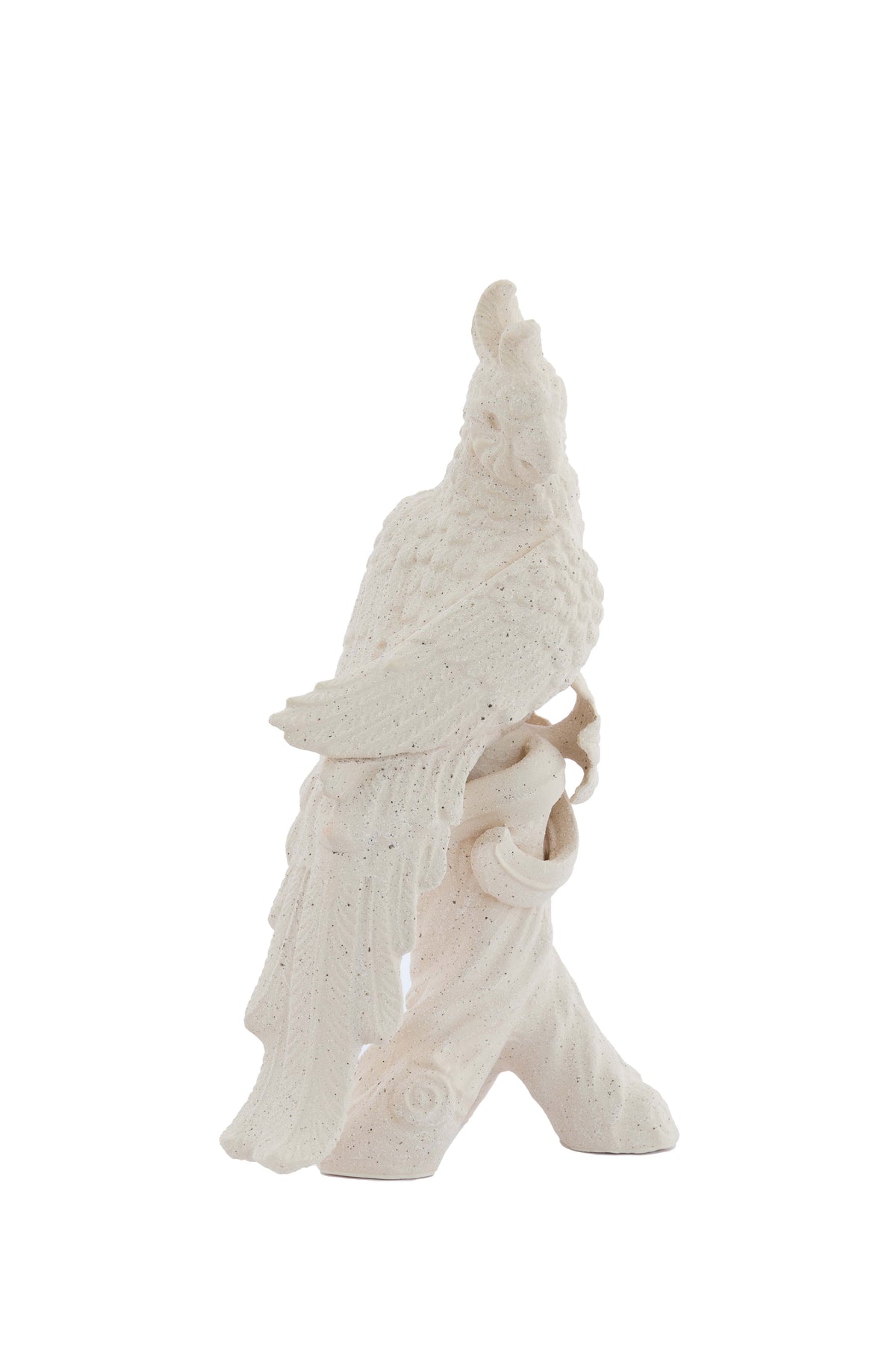 Ornament 22,5x14x39 cm BIRD ceramics matt cream