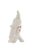 Ornament 22,5x14x39 cm BIRD ceramics matt cream