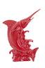 Ornament 33x16,5x43,5 cm SWORDFISH ceramics red