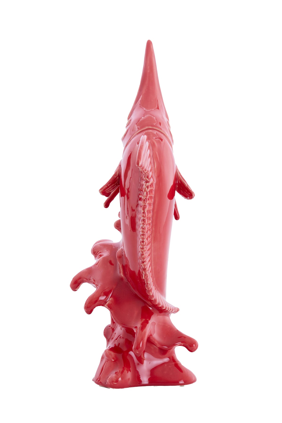 Ornament 33x16,5x43,5 cm SWORDFISH ceramics red