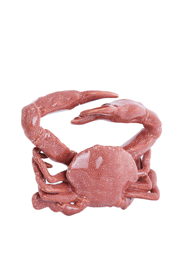 Ornament 29x29x6,5 cm CRAB ceramics coral