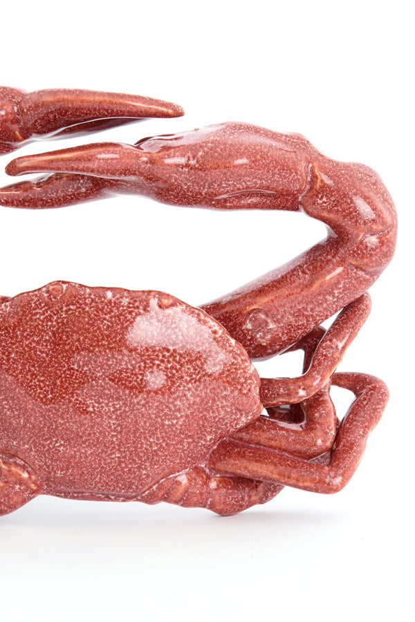 Ornament 29x29x6,5 cm CRAB ceramics coral