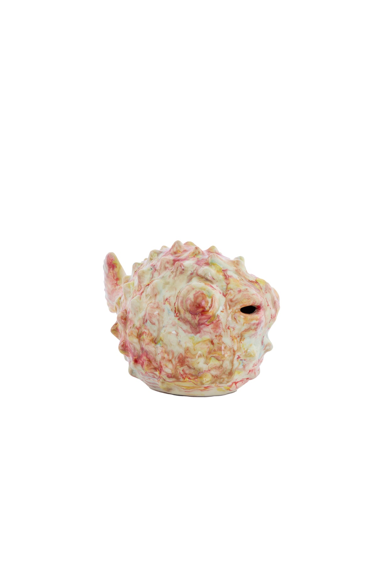 Ornament 20x11,5x11,5 cm FISH ceramics cream+red+yellow