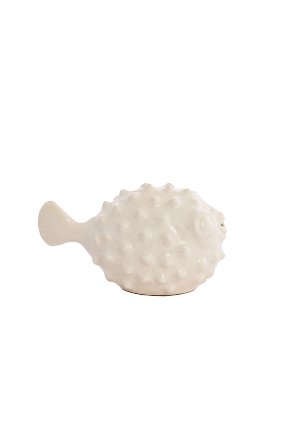 Ornament 20x11,5x11,5 cm FISH ceramics cream