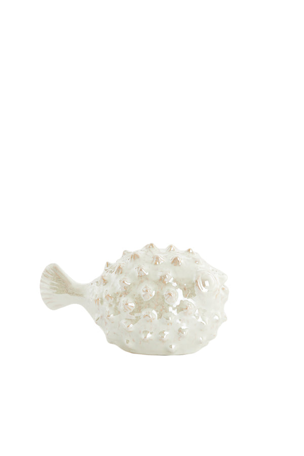 Ornament 20x11,5x11,5 cm FISH ceramics cream pearl