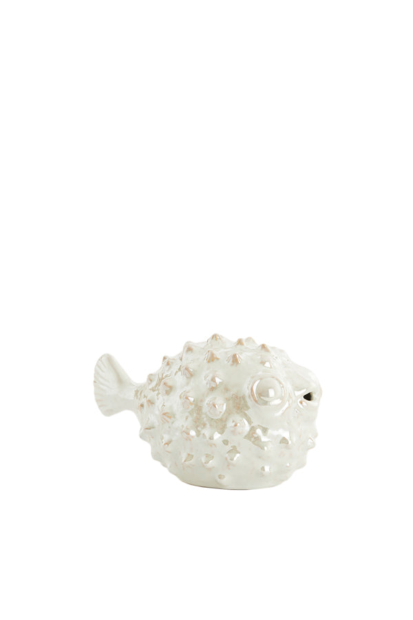 Ornament 20x11,5x11,5 cm FISH ceramics cream pearl