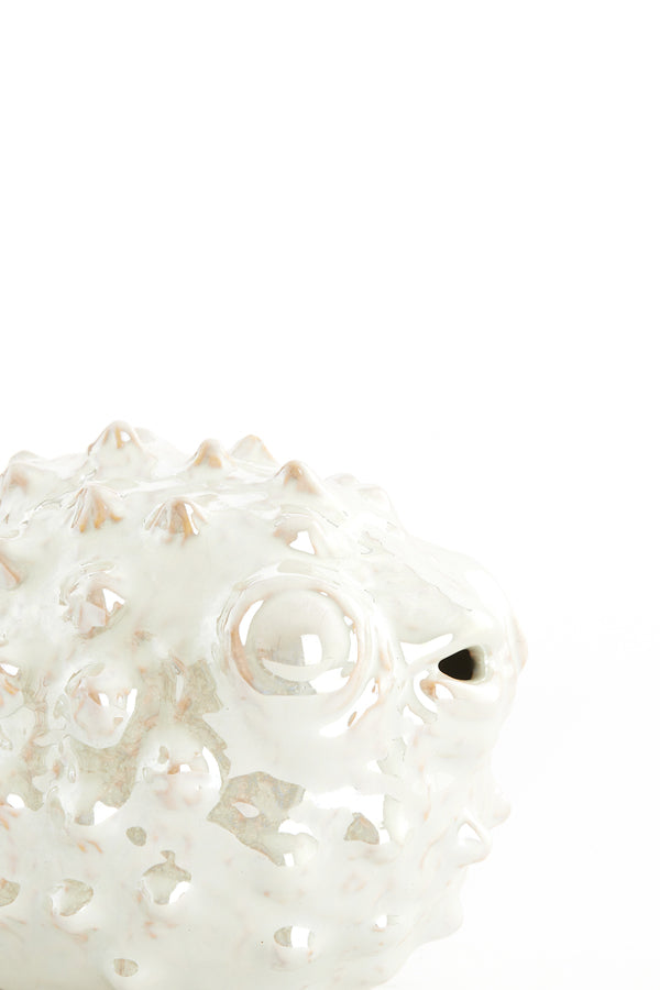 Ornament 20x11,5x11,5 cm FISH ceramics cream pearl