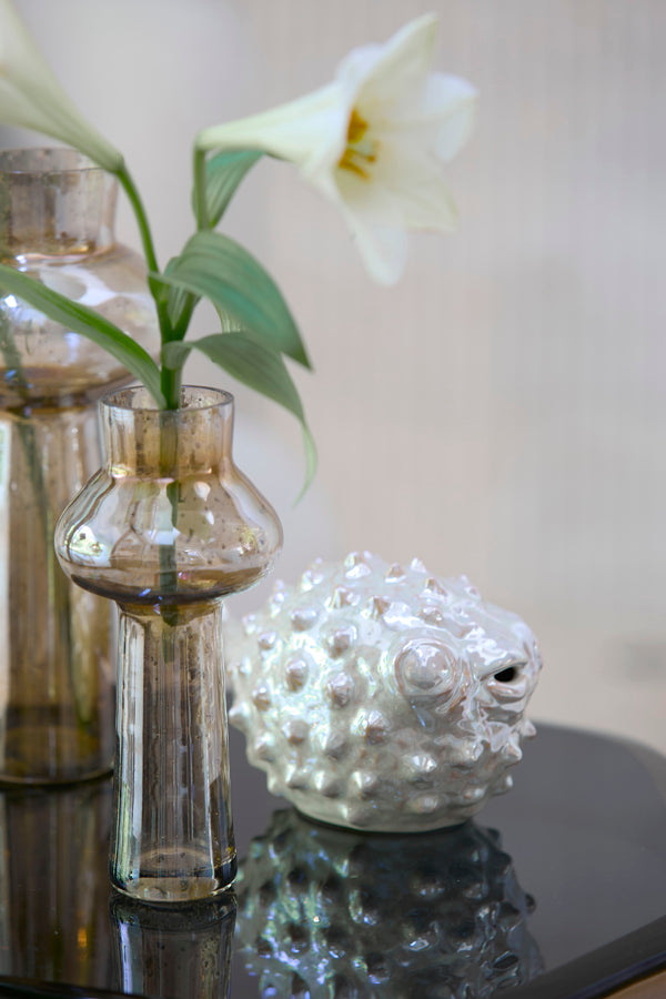 Ornament 20x11,5x11,5 cm FISH ceramics cream pearl